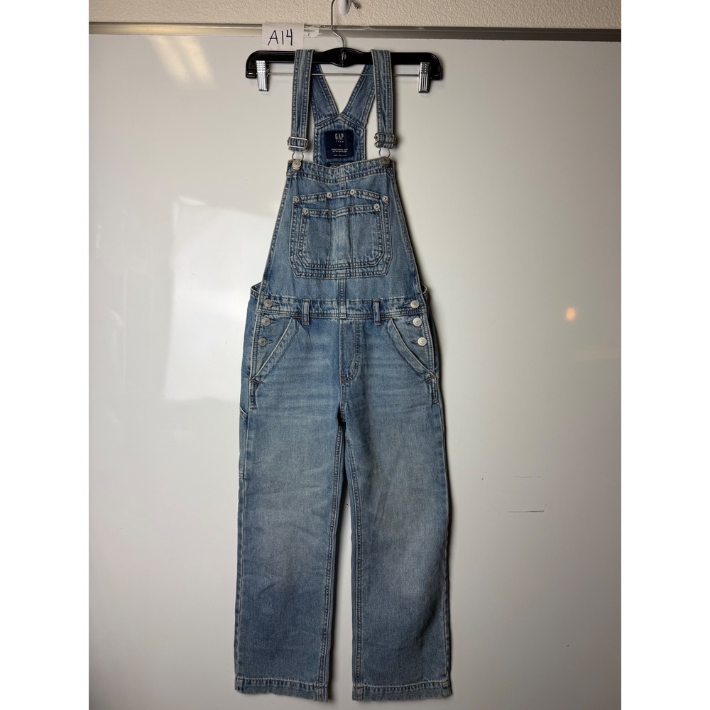Gap Teen Girls Denim Overalls Light Wash Recycled Cotton Size 10 Bibs